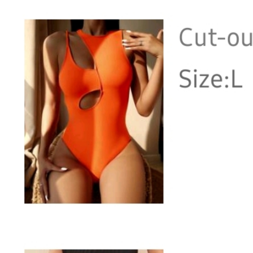 Orange cut-out swimsuit